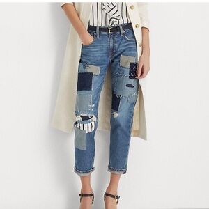 Ralp Lauren Relaxed Tapered Patchwork Ankle jeans